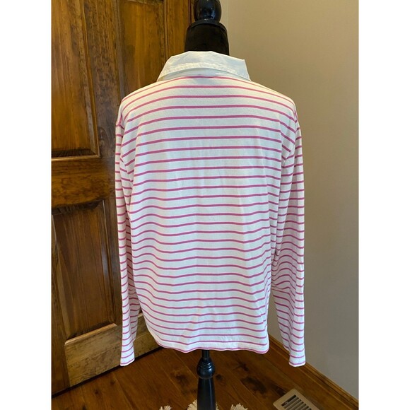 J. Crew Womens Cream & Pink Collared Long Sleeved Plus Size XL Pullover - Picture 4 of 8